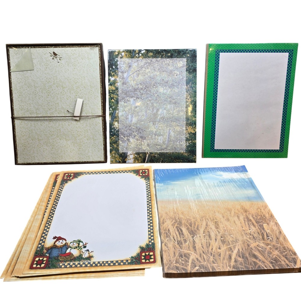 5 Styles Stationery Geopaper ~350 pieces of paper 8.5" x 11" 24lb Letterhead